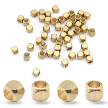 Koraliki Dystansowe Mosiądz, Kostka, Bez Powłoki, 2.5x2.5mm, Otwór 2mm, 50 szt (13WB17234)