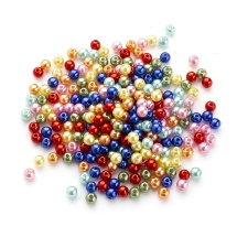 Перли Намистини Акрилові Глянцеві Круглі, Мікс, 6мм, Отвір 1.5мм, близько 210шт/25г, (2WB30202)