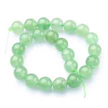 Koraliki Naturalny Zielony Awenturyn, Okrągłe, 8mm, około 24szt/20cm/sznur (3WB3619)