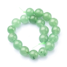 Koraliki Naturalny Zielony Awenturyn, Okrągłe, 10mm, około 19szt/20cm/sznur (3WB3750)