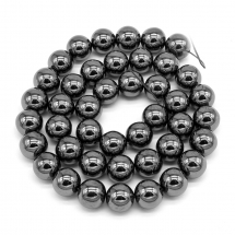 Намистини Синтетичний Гематит Круглі, Немагнітний, Клас АА, Чорний, 10мм, Отвір 1.5мм, близько 43шт/43см/нитка, (Q5WB1431)