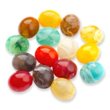 Koraliki Akrylowe Imitacja Kamienia Naturalnego, Owalne, Mix, 15x13mm, Otwór: 2,5mm, 15szt / 25g (13WB14421)