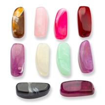 Koraliki Akrylowe Imitacja Kamienia Naturalnego, Prostokątne, Mix, 25x10x10mm, Otwór: 2mm, 10szt (13WB14424)