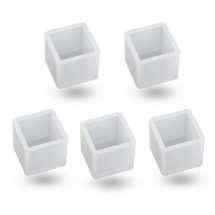 Forma Silikonowa, Kostka, Mold doTworzenia Biżuterii, Biała, 25x25x23mm, Średnica wewnętrzna 20x20mm, 5szt (13WB29755)