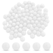 Koraliki Akrylowe Okrągłe, Białe, 10mm, Otwór 2mm, około 90szt/50g, (3WB5722)