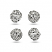 Koraliki Modułowe Charms Stop, Rondelle Ażurowe Puste, Platyna 11x9.5mm, Otwór 5mm, 4 szt (13WB16258)