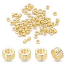 Koraliki Dystansowe, Styl Tybetański, Metal, Kolor: Złoto, 5x3mm, otwor 3mm, 100szt (13WB20851)