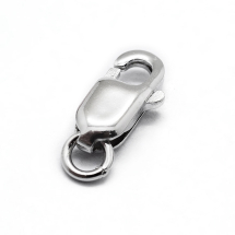 Srebro 925 Zapięcie Karabin-Lobster, do Rękodzieła i Biżuterii, Powłoka Rodowana, 14mm, Otwór 1mm, 1szt (13WB30370)