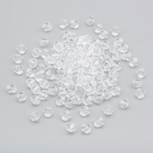 Koraliki Akrylowe, Fasetowane, Biconus Przezroczyste, Bezbarwny, 10mm, otwór: 1.5mm, około 100szt/50g (3WB5046)