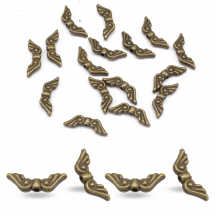 Намистини Крила, Метал, Колір: Бронза, Розмір: 16х5х3мм, Отвір 1.5мм, (5WB7639)