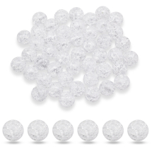 Koraliki Akrylowe Crackle, Przezroczyste, Okrągłe, Bezbarwne, 12mm, około 50g~50szt (13WB30716)