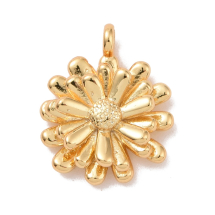 Zawieszka Mosiądz, Kwiat, Odporna Powłoka, Pozłacany 18K, 14x11x3mm, otwor 1.5mm, 1szt (13WB30778)