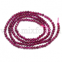 Koraliki Naturalny Granat, Fasetowany, Okrągłe, 2mm, około 170szt/37cm/nić (13WB17961)