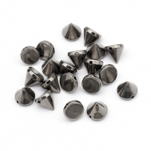 Kolce Koraliki Akrylowe, Powłoka CCV,  Czarny, 12x12mm, Otwór: 1.5mm, 20szt (5WB4916)