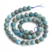 Намистини Натуральний Апатит Круглі Матові, 7.5~8мм, Отвір 1мм, близько 49шт/37см/нитка, (13WB22959)