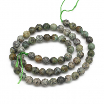 Koraliki Naturalny Kamień Turkus Afrykański, Okrągłe, Fasetowany, 6mm, otwór 1mm, około 60szt/36cm/sznur (13WB23111)