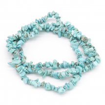 Koraliki Naturalny Kamień Howlit Okruszki, Turkusowy, 5~14x5~10mm, otwór 1mm, około 85cm/sznur (13WB23128)