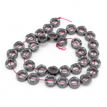 Koraliki Syntetyczny Hematyt, Niemagnetyczny, Klasa A, Czarny, 12x4 mm, około 34szt/39cm/sznur (13WB23162)