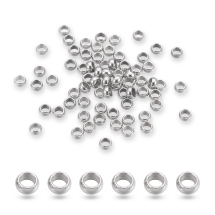 Koraliki Zaciskowe, Stopery, Stal Medyczna, Rondel, 1.9mm, 100szt (13WB31180)