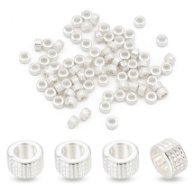 Koraliki Dystansowe, Styl Tybetański, Stop Biżuterii, Srebro, 5x3mm, otwor 3mm, 100szt (13WB21062)