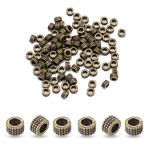 Koraliki Przekładki, Dystansowe, Styl Tybetański, Kolumna, Stop, Antyczny Bronze, 5x3mm, Otwór 3mm, 100szt (13WB21064)