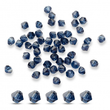 Koraliki Szkło, Imitacja Kryształu, Fasetowane, Morski Niebieski, 4.5x4 mm, 50 szt (13WB17643)