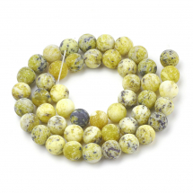 Koraliki Naturalny Żółty Turkus, Okrągły, Matowy, 6mm, Otwór 1mm, około 60szt/39cm/nić (13WB24003)