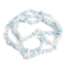 Koraliki Naturalny Akwamaryn, Okruszki, Niebieski, 58x58mm, około 80cm/sznur (2WB11402)