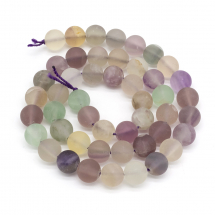 Намистини Натуральний Флюорит Круглі Матові, 8мм, Отвір 1.2мм, близько 45шт/40см/нитка, (13WB22669)