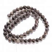 Koraliki Naturalny Larvikite/Czarny Labradoryt, Szary, 6mm, około 60szt/38cm/sznur (13WB22672)