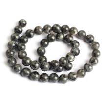 Koraliki Naturalny Kamień Larvikit/Czarny Labradoryt, Okrągłe, 8mm, około 47szt/38cm (13WB22673)