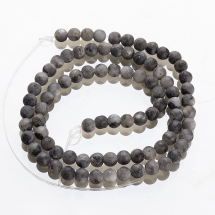 Koraliki Naturalny Larvikite/Czarny Labradoryt Matowe, Szary, 6mm, około 58szt/34cm/sznur (13WB22683)