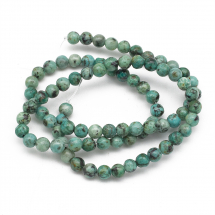 Koraliki Naturalny Kamień Turkus Afrykański Okrągłe, 4mm, otwór 1mm, około 87szt/40cm/sznur (13WB22776)