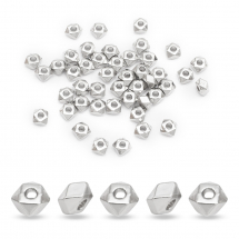Koraliki Dystansowe, Przekładki, Nakrętka, Stop Biżuterii, Platynowy, 3x2.5mm, 50szt (14WB7951)
