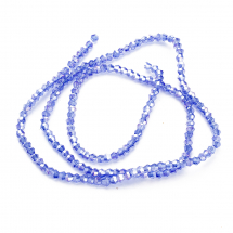 Koraliki Szklane Galvanizowane Tęczowy Efekt Fasetowane Bicone 2x3mm Kolor: Niebieski około 190szt/40cm/nic (14WB7089)