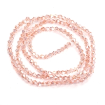 Koraliki Szklane Galwanizacja Luźne Fasetowane 2x3mm 135szt/38cm/nić, (14WB7097)