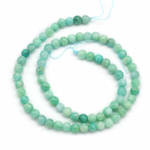 Koraliki Naturalny Peruwiański Amazonit, Okrągłe, Zielony, 6mm, około 62szt / 38cm / sznur (13WB26549)