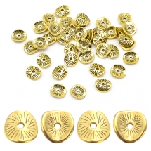 Koraliki Dystansowe, Styl Tybetański, Dysk Wygięty, Antyczny Złoty, 9x1mm, Otwór: 1mm, 40szt (13WB26604)