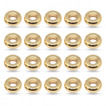 Koraliki Dystansowe, Przekładki, Mosiądz, Płaskie Okrągłe, Złoto, 4x1.5mm, 20szt (13WB26615)