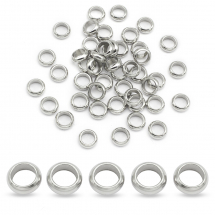 Koraliki Dystansowe, Przekładki, Stal Nierdzewna, Pierścień, 6x2mm, 50 szt (13WB26625)