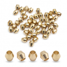 Koraliki Dystansowe, Przekładki, Mosiądz, Bicone, bez Powłoki, 4x4mm, 50szt (13WB26629)