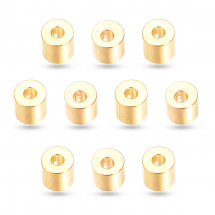 Koraliki-Przekładki, Dystansowe, Mosiądz, Kolumna, Pozłacany 18K, 2.5x2mm, 10 szt (13WB26631)
