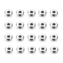 Koraliki Dystansowe, Stal Nierdzewna, Płaski Okrągły, 6x2mm, otwor 1.8mm, 20szt (13WB26633)