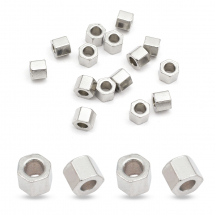 Koraliki Dystansowe, Stal Nierdzewna, Sześciokąt, 3x3x3mm, otwor 1.4mm, 20szt (13WB26659)