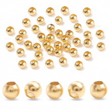 Koraliki Dystansowe, Przekładki, Mosiądz, Bez Szwu, Okrągłe, Różowe Złoto, 3mm, około 50szt/5g (13WB26660)