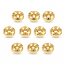 Намистини-Розділювачі Латунні Рондель, Золото, 6х3мм, Отвір 2мм, (13WB26661)