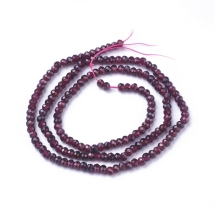 Koraliki Naturalny Granat, Bordowy, 3x2mm, około 164szt/37cm/sznur (13WB26747)