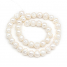 Koraliki Naturalne Perły Słodkowodne, Biały, 8-9mm, około 40szt/32cm/sznur (13WB27385)