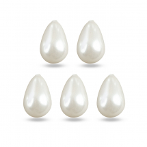 Pearl Shell Pearl Kropla, Polerowana, Otwór Nieprzelotowy, Biały, 11x8mm, Otwór 1mm, 5 szt (13WB27401)