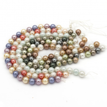 Perły Shell Pearl, Klasa AB, Okrągłe, Mix, 8mm, 6 sznurów, około 24szt/17cm/sznur (13WB27964)